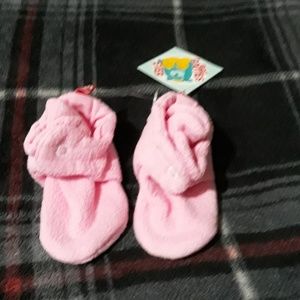 12 month pink baby booties